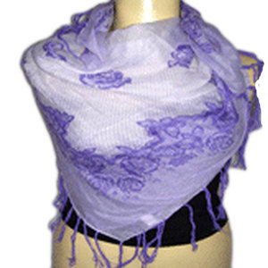 Lightweight Printed Fringe Cotton Voile Scarf Soft Breathable Stylish Everyday <b>Wrap</b> for Women Elegant Fashion Accessory - Product Image 2