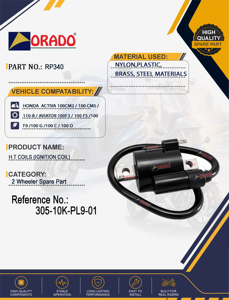 Nouvelle Bobine d'Allumage HT de Qualité Supérieure Orado pour Scooter Activa CM2 CMS Aviator F3/F5/F9 – Pièce de Remplacement Côté Droit - Product Image 5