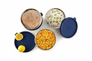 Stylish stainless steel tiffin <b>lunch</b> <b>box</b> with multiple compartments leak resistant food storage container for office school use - Product Image 3