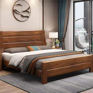 Lit minimaliste California Queen King en teck de qualité, idéal pour les chambres d'hôtel, les villas et les appartements. - Product Image 4