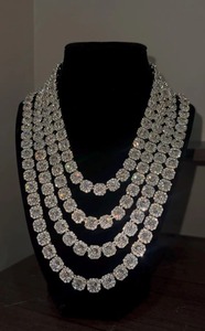 925 Sterling Silver Moissanite Diamond Neckless VVS1 <b>Iced</b> <b>Out</b> Mixed Moissanite Diamond Necklace GRA Certified - Product Image 5