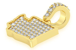 2026 Trending 10K <b>Solid</b> <b>Gold</b> Hip Hop Style Natural Stone Yellow <b>Gold</b> Plated Geometric Shape <b>Pendant</b> Necklace Washington Charm - Product Image 2