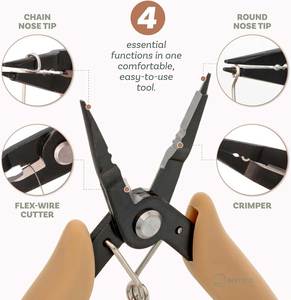 Pince multifonctionnelle en acier inoxydable pour la fabrication de bijoux, 5 pouces, à bec, à sertir et coupe-fil INTENSE - Product Image 5