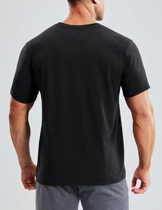 T-shirt pour homme à col en V, manches courtes, tissu en coton premium, doux, confortable, respirant, haut décontracté, coupe ajustée, été, écologique - Product Image 4