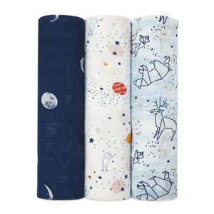 2025 tendencia impresa muselina bebé pañales recién nacido 120x120cm dibujos animados Animal impreso dormir manta conjunto niños regalo artículo conjunto - Product Image 3