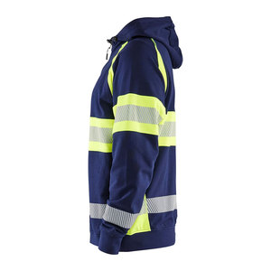 High Quality Visibility Safety Workwear Hi Vis Fleece Zipper Hoodies Construction <b>Worker</b> Reflective Tape Zipper Hoodie <b>Jacket</b> - Product Image 6