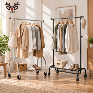 Porte-manteau moderne en fer, sur pied, pour sécher les vêtements, idéal pour salon et chambre - Product Image 1
