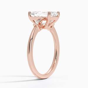 Baguette Three Stone <b>Emerald</b> Cut Moissanite Engagement <b>Ring</b> with 14K Gold Plating GRA Certified for Party & Anniversary - Product Image 4