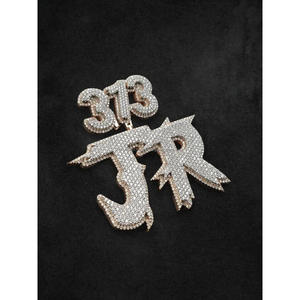 Collar Personalizado con Colgante de Letra '3T3 JR', Diamante Moissanita, Cadena Hip Hop, Estilo Iced Out, Joyería de Lujo, Regalo - Product Image 1