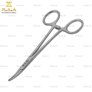 Pince hémostatique pour poils d'oreilles de chien, 5 pouces, courbée, à cliquet, avec poignées à anneau de verrouillage, en acier inoxydable de qualité supérieure, instruments de toilettage pour animaux de compagnie - Product Image 5