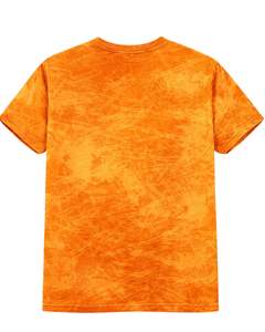 T-shirt personnalisé en coton délavé orange pour homme, col rond, manches courtes, style streetwear décontracté, vintage, OEM, vente en gros - Product Image 2