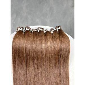 Extensions de cheveux humains bruns vietnamiens bruts, lisses comme des baguettes, à pointe plate, pré-collées, provenant d'un seul donneur, vente en gros - Product Image 5