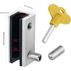 12 Set di Serrature di Sicurezza a Chiave per Finestre, Regolabili Verticalmente e Orizzontalmente, per Finestre e Porte Scorrevoli - Product Image 1