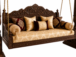Columpio de Madera Tallado a Mano Estilo Palacio Maharani - Product Image 4