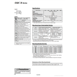 Cylindre compact SMC CDQ2BS32-15DCZ pièces pneumatiques - Product Image 1