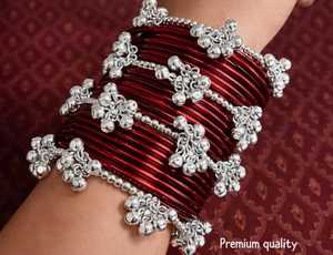2026 New Arrival Professional Handcrafted Indian Wedding Bridal Chudiya <b>Sets</b> Silver Plated Trendy Geometric Kashmiri <b>Bangles</b> - Product Image 2