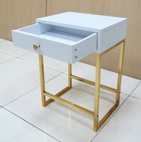Table console moderne multifonctionnelle de haute qualité en métal avec panneau en bois, petite et légère, pour salon, hôtel, chambre à coucher