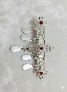 หวีผมแต่งงาน MOLL JEWELLERS แบบวินเทจ ชุบทอง ทำด้วยมือ เป็นมิตรกับสิ่งแวดล้อม กันน้ำ ดีไซน์หรูหราทันสมัย ขนาด 15 ซม. ประดับเปลือกหอยและพู่ห้อย - Product Image 3