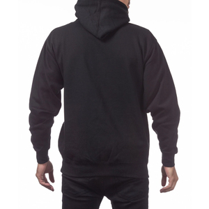 Men's Solid <b>Black</b> Hooded <b>Fleece</b> Sweatshirt Regular Fit Casual Pullover with Front Pocket Autumn Wear - Product Image 4