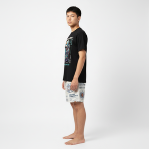 ชุดเซ็ตเสื้อยืดและกางเกงขาสั้นพิมพ์ลายกราฟิกสไตล์โกธิคแนวสตรีทแวร์วินเทจ Y2K สำหรับผู้ชาย พร้อมเชือกผูกเอว - Product Image 3