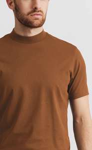 T-shirt pour homme en coton 100% couleur caramel, décontracté, manches courtes, séchage rapide, respirant, streetwear d'été, usage quotidien, doux - Product Image 3
