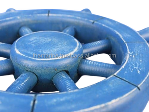 พวงมาลัยเรือไม้พรีเมี่ยมออกแบบงานฝีมือ8ซี่สีฟ้าทะเลตกแต่งผนังงานฝีมือเทคนิคงานฝีมือ - Product Image 4