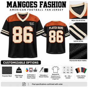 เสื้อพูลโอเวอร์ลายตารางวินเทจพร้อมแถบลายเรโทร ตัวอักษรแบบคลาสสิกสำหรับนักกีฬา สีและชื่อทีมแบบกำหนดเอง โพลีเอสเตอร์ 100% ลายนูน - Product Image 6