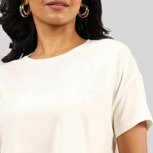 Servicio OEM: Diseña tu propio logotipo. Camisetas holgadas para mujer, las más vendidas al por mayor, transpirables, hechas en Pakistán. - Product Image 6