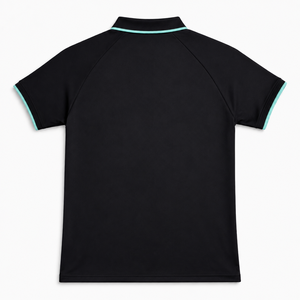 Camiseta Personalizada para Hombre, Negra, con Estampado, Manga Raglán Tejida, Cuello con Ribete en Contraste, Manga Corta, Antiarrugas, Casual, Deportiva - Product Image 2