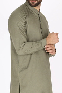 Nouvelle Arrivée OEM Sur Mesure Shalwar Kameez Vêtements Homme Manches Longues Respirant Uni Style Pakistanais Robe Salwar Kameez - Product Image 3