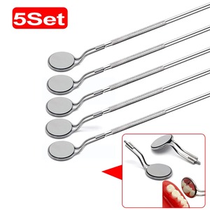 Miroir buccal dentaire double face en acier inoxydable avec revêtement anti-buée en rhodium, poignée ergonomique, outil d'examen buccal manuel réutilisable pour - Product Image 1