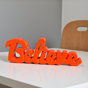 Adorno Motivacional de Madera Pintado de Naranja para Sala de Estar, Decoración Estética para Mesa, Artículo Decorativo Original para Habitación - Product Image 3