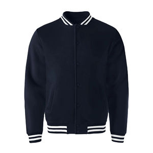 Reasonable Price Men Varsity Jacket Regular Fit Stand Collar Button Closure Casual Style Autumn Wear New Arrival 100% Wool - Product Image 1