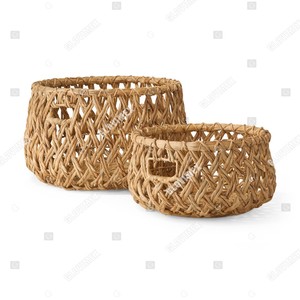 Best Selling Set of 2 Water Hyacinth Gift Baskets Durable Handwoven Home <b>Storage</b> & <b>Organization</b> - Product Image 6