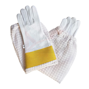 Guantes de apicultor, guantes protectores de cuero de cabra con malla para apicultura, equipo de apicultura, trabajo con abejas y miel - Product Image 4