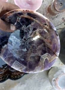 Natural Love Gemstone <b>Amethyst</b> Polished <b>Large</b> Bowl Polished Healing <b>Crystal</b> Craft Bowl Kitchen Accessories Home Decor Gift Bowls - Product Image 3