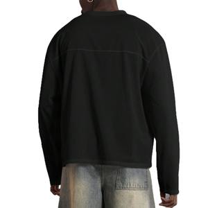 Camiseta de Fútbol Americano para Hombre OEM, Manga Larga, Cuello Redondo, Malla, 240GSM, Poliéster, Hombros Caídos, Estilo Urbano - Product Image 2