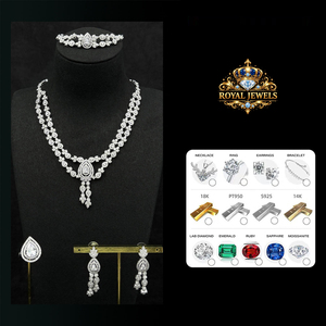 Collier de luxe à 2 couches pour femmes, avec pendentif goutte d'eau en moissanite blanche et ensemble de bijoux en argent, élégant pour mariage et mariée - Product Image 1