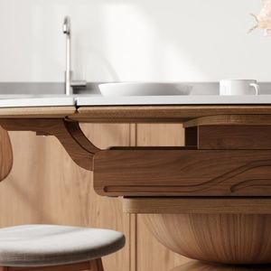 47.24 \ "moderno tavolo da pranzo rotondo allungabile per 4-6 persone posti in grigio - Product Image 6