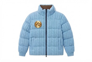 Men Luxury Winter Puffer Jacket-Standard Insulated <b>Bubble</b> <b>Coat</b> Stand Collar Covered Button Closure Premium Quilted Front - Product Image 1