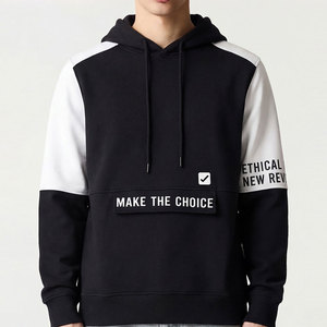 เสื้อฮู้ดผู้ชายสีดำ แขนเสื้อแบบแร็กแลนสีขาว ลายพิมพ์ Make The Choice ทรงลำลอง ใส่สบาย เหมาะสำหรับฤดูใบไม้ร่วง - Product Image 3
