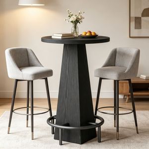Tavolo da Bar Moderno Vintage Rettangolare in Legno e MDF con Struttura in Acciaio per Casa, Hotel, Banchetti all'Aperto, Caffè e Feste - Product Image 4