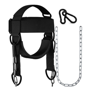 Arnés de entrenamiento de músculos cervicales de alta resistencia, equipo cómodo para levantamiento de pesas con cadena de acero y acolchado suave para soporte. - Product Image 2