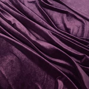 Premium Purple Wine Velvet Fabric Woven 100% Polyester Soft Medium Weight Brushed Wrinkle Resistant Breathable Girls Curtain - Product Image 2