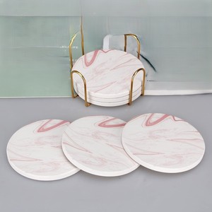Sous-verres en marbre artisanal de qualité supérieure, ensemble de sous-verres en pierre naturelle avec surface lisse, construction durable, idéal pour un usage quotidien - Product Image 6