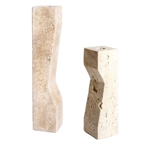 Porte-bougie en marbre de luxe, centre de table moderne pour mariage, artisanat artisanal, accent décoratif en pierre, cadeau élégant pour table, unique - Product Image 1