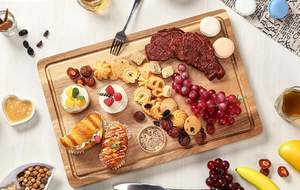 Wooden Chopping <b>Block</b> for Cheese Platter Square <b>Shape</b> 1.3 cm Thick Non-Toxic & Easy to Clean Dishwasher Safe - Product Image 2