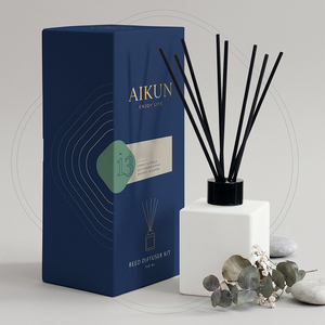Aikun 100ml Luxury Fresh Floral Scent Home Fragrance <b>Diffuser</b> Reed <b>Diffuser</b> Set <b>With</b> Gift Box Long Lasting Indoor Aroma Decor - Product Image 1