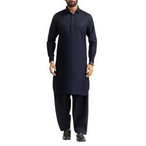 Salwar Kameez Islámico Formal para Hombre, Diseño Bordado, Algodón, Viscosa, Poliéster, Absorbe la Humedad, Secado Rápido, Largo hasta la Rodilla - Product Image 1