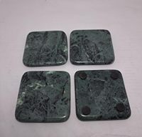 Sous-verres carrés en marbre vert de luxe faits à la main, épaisseur 10 mm, couleur et design personnalisables pour tasses à thé et verres à eau (taille 3,5x3,5)